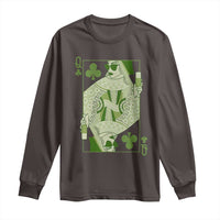 St. Patrick's Day Pub Long Sleeve Shirt Queen of Clubs Fun Green Pub