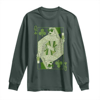 St. Patrick's Day Pub Long Sleeve Shirt Queen of Clubs Fun Green Pub