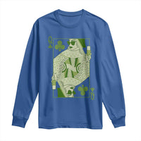 St. Patrick's Day Pub Long Sleeve Shirt Queen of Clubs Fun Green Pub