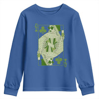 St. Patrick's Day Pub Youth Sweatshirt Queen of Clubs Fun Green Pub
