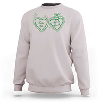 Kiss Me I'm Irish Sweatshirt Green Heart Locket St. Patrick's Day Pride