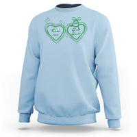 Kiss Me I'm Irish Sweatshirt Green Heart Locket St. Patrick's Day Pride