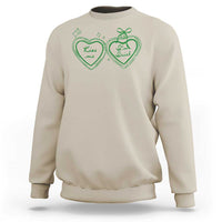 Kiss Me I'm Irish Sweatshirt Green Heart Locket St. Patrick's Day Pride