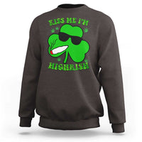 Funny St. Patrick's Day Marijuana Sweatshirt Kiss Me I'm Highrish 420 High Irish Weed