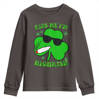 Funny St. Patrick's Day Marijuana Youth Sweatshirt Kiss Me I'm Highrish 420 High Irish Weed