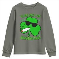 Funny St. Patrick's Day Marijuana Youth Sweatshirt Kiss Me I'm Highrish 420 High Irish Weed