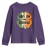 Funny Irish St Patricks Day Youth Sweatshirt Shamrock Dibs On The Redhead