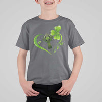 St Patricks Day T Shirt For Kid Lucky Clover Irish Shamrock Celtic Cross