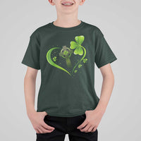 St Patricks Day T Shirt For Kid Lucky Clover Irish Shamrock Celtic Cross