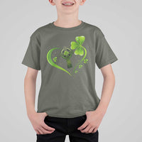 St Patricks Day T Shirt For Kid Lucky Clover Irish Shamrock Celtic Cross