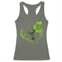 St Patricks Day Racerback Tank Top Lucky Clover Irish Shamrock Celtic Cross