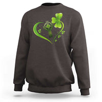 St Patricks Day Sweatshirt Lucky Clover Irish Shamrock Celtic Cross