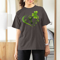 St Patricks Day T Shirt For Women Lucky Clover Irish Shamrock Celtic Cross
