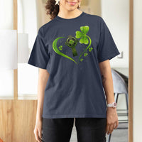 St Patricks Day T Shirt For Women Lucky Clover Irish Shamrock Celtic Cross