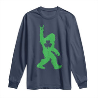 St Patricks Day Bigfoot Long Sleeve Shirt Irish Sasquatch Shamrock