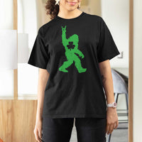 St Patricks Day Bigfoot T Shirt For Women Irish Sasquatch Shamrock