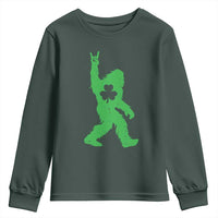 St Patricks Day Bigfoot Youth Sweatshirt Irish Sasquatch Shamrock