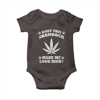 Funny St. Patrick's Day Baby Onesie Weed Lover Does This Shamrock Make Me Look High