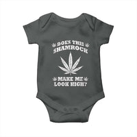 Funny St. Patrick's Day Baby Onesie Weed Lover Does This Shamrock Make Me Look High