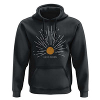 He Is Risen Hoodie Sunburst Vintage Jesus Religious Easter Day Christians
