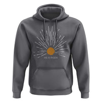 He Is Risen Hoodie Sunburst Vintage Jesus Religious Easter Day Christians