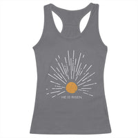He Is Risen Racerback Tank Top Sunburst Vintage Jesus Religious Easter Day Christians