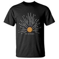 He Is Risen T Shirt Sunburst Vintage Jesus Religious Easter Day Christians