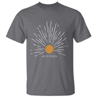 He Is Risen T Shirt Sunburst Vintage Jesus Religious Easter Day Christians