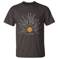 He Is Risen T Shirt Sunburst Vintage Jesus Religious Easter Day Christians