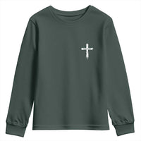 Easter Christian Cross Religious He Is Risen Youth Sweatshirt