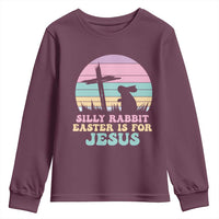 Silly Rabbit Easter Is For Jesus Christians Youth Sweatshirt Cross Religious