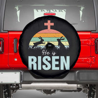Retro He is Risen Spare Tire Cover Bunny Easter Cross Christian Religious Jesus Has Risen - Wonder Print Shop