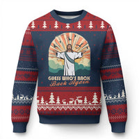 Funny Christian Easter Ugly Christmas Sweater Guess Whos Back Jesus Religious - Wonder Print Shop