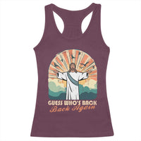 Funny Christian Easter Racerback Tank Top Guess Whos Back Jesus Religious - Wonder Print Shop