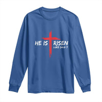 Jesus He Is Risen Long Sleeve Shirt Christian Cross Bible Verse Easter Day