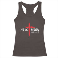 Jesus He Is Risen Racerback Tank Top Christian Cross Bible Verse Easter Day