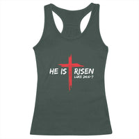 Jesus He Is Risen Racerback Tank Top Christian Cross Bible Verse Easter Day