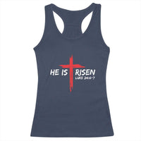 Jesus He Is Risen Racerback Tank Top Christian Cross Bible Verse Easter Day