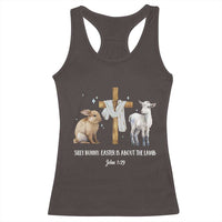 Easter Christian Racerback Tank Top Silly Rabbit Easter Is About The Lamb John 1:29