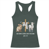 Easter Christian Racerback Tank Top Silly Rabbit Easter Is About The Lamb John 1:29