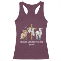 Easter Christian Racerback Tank Top Silly Rabbit Easter Is About The Lamb John 1:29