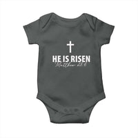 He Is Risen Baby Onesie Cross Christian Minimal Religious Easter Day