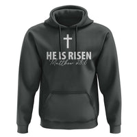 He Is Risen Hoodie Cross Christian Minimal Religious Easter Day