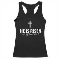 He Is Risen Racerback Tank Top Cross Christian Minimal Religious Easter Day