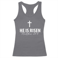He Is Risen Racerback Tank Top Cross Christian Minimal Religious Easter Day