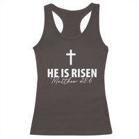 He Is Risen Racerback Tank Top Cross Christian Minimal Religious Easter Day