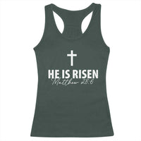 He Is Risen Racerback Tank Top Cross Christian Minimal Religious Easter Day