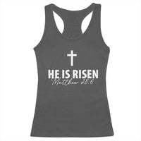 He Is Risen Racerback Tank Top Cross Christian Minimal Religious Easter Day