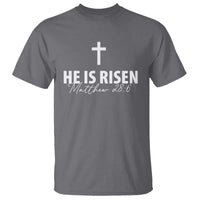 He Is Risen T Shirt Cross Christian Minimal Religious Easter Day