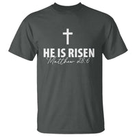 He Is Risen T Shirt Cross Christian Minimal Religious Easter Day